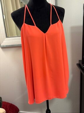 Express Coral Orange Double-Strap Flowing Cami